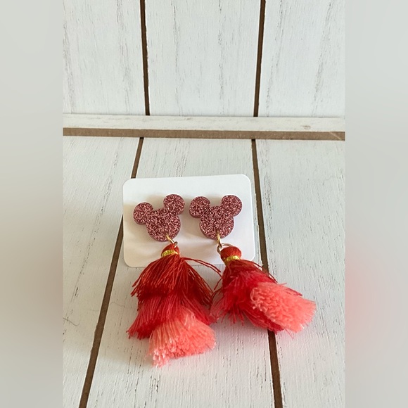 Minnie Mouse dangle pink earrings - Picture 2 of 2